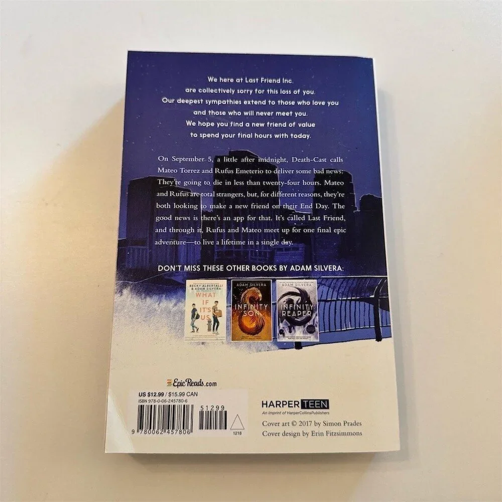 They Both Die at the End Paperback YA Novel by Adam Silvera HarperTeen